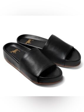 Beek Pelican Black Leather Sandals. New with Box.